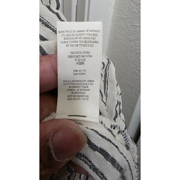 Free People Rhythm Of The Night Cream Striped Long-Sleeve Oversize Tunic Size S - Picture 8 of 8